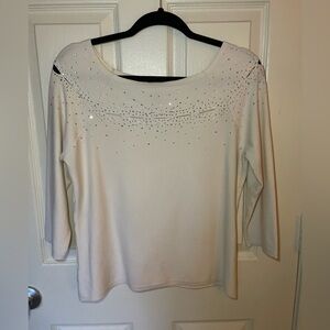 Katherine Borlay sweater with sequins, Cream
